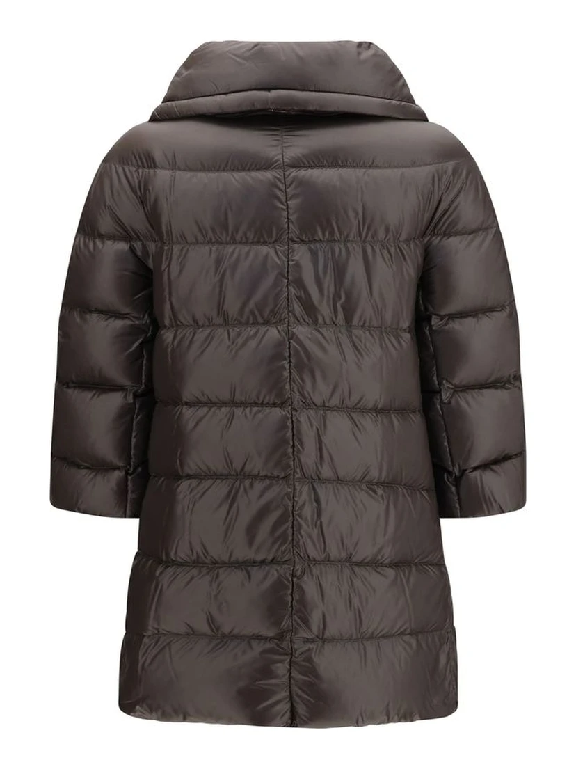 Gray Polyester Full-Length Jacket