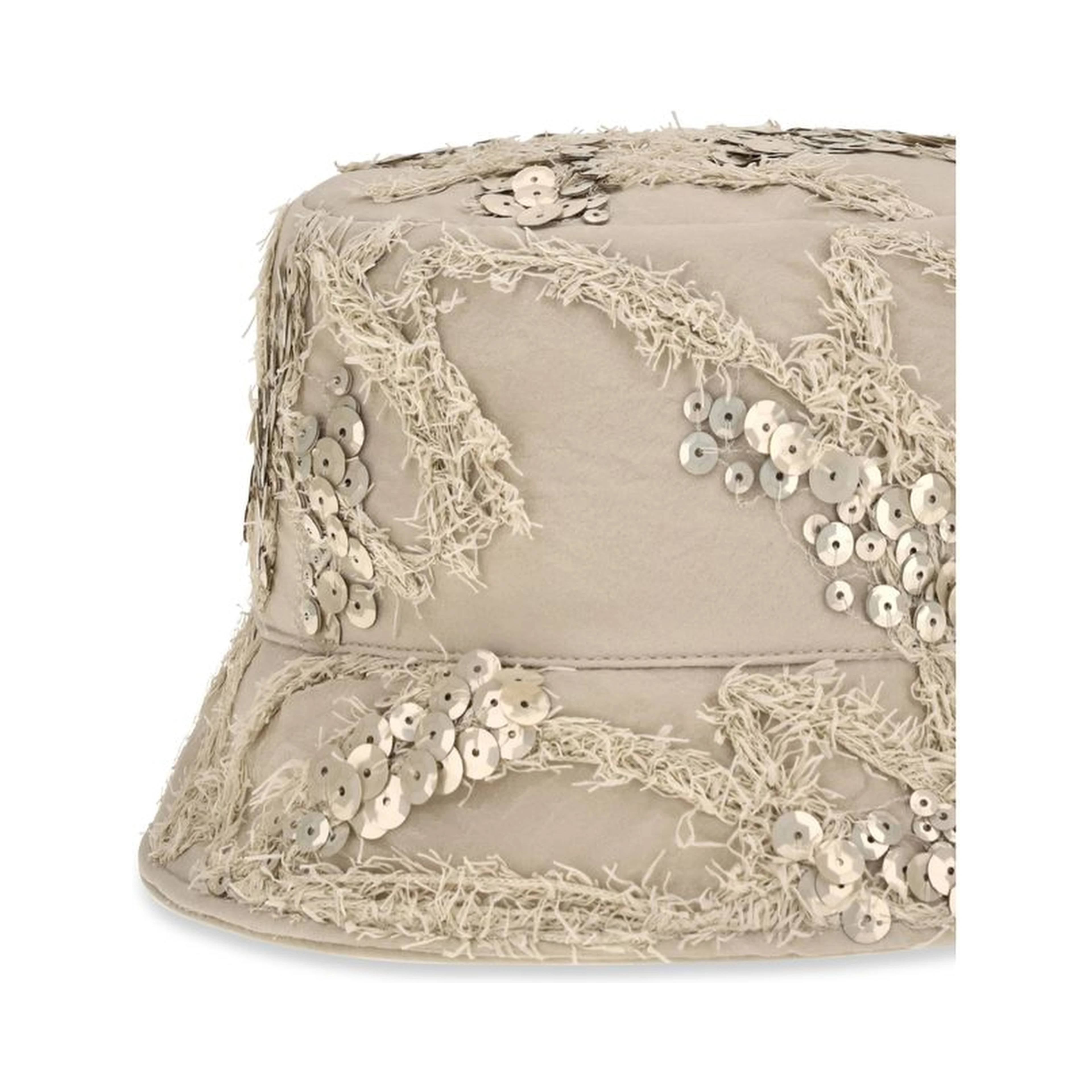 Beige Silk Bucket Hat