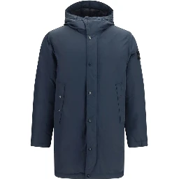 Blue Polyester Coat