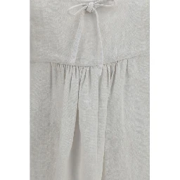 White Linen Casual Dress