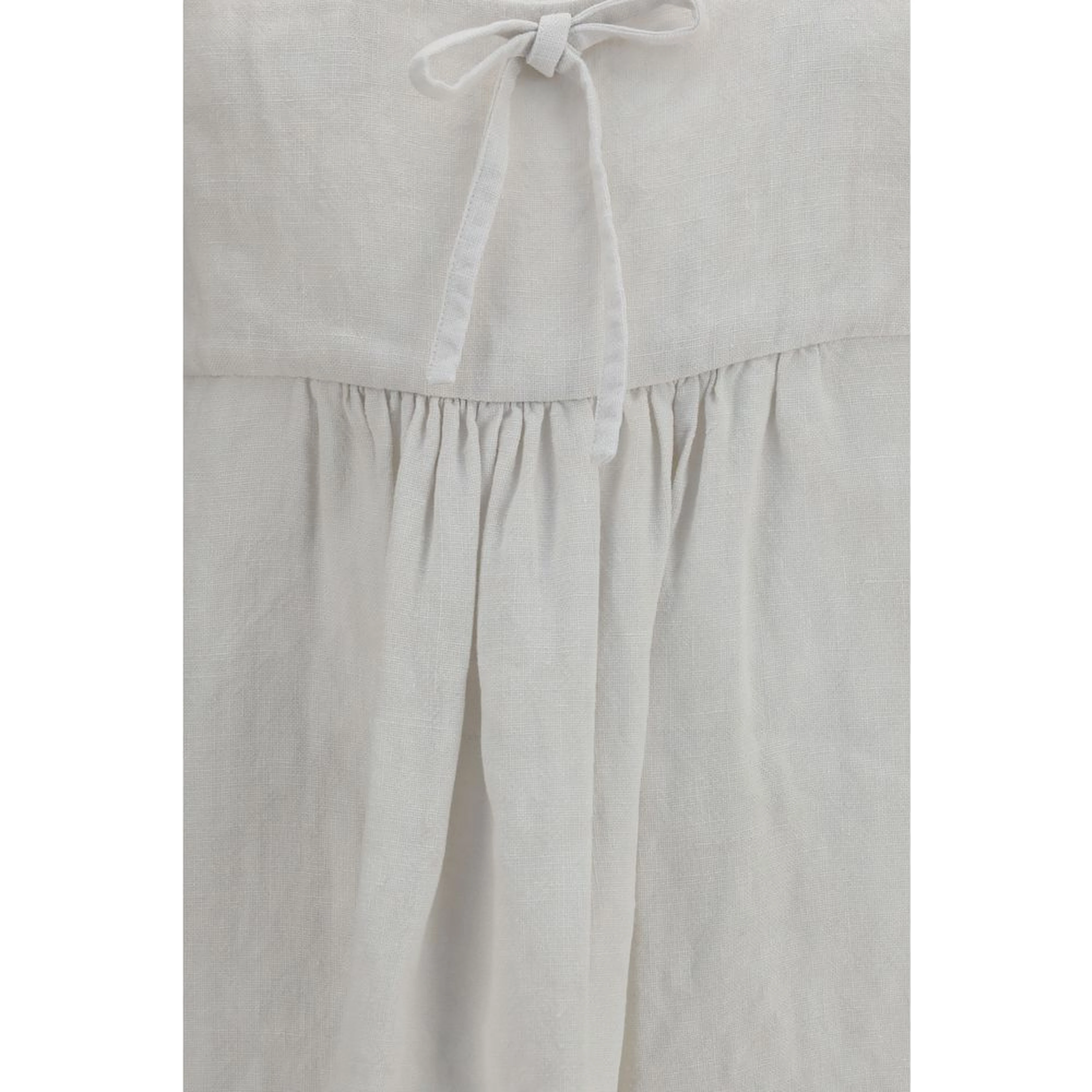 White Linen Casual Dress