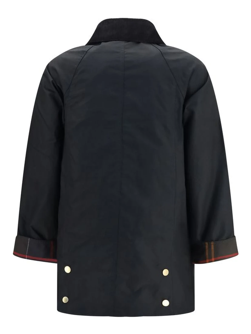 Black Cotton Full-Length Jacket
