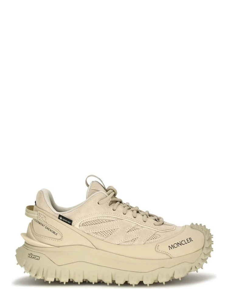 Beige Calf Leather Bos Taurus Athletic Sneakers
