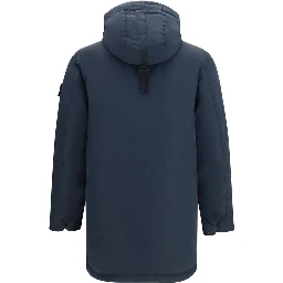 Blue Polyester Coat