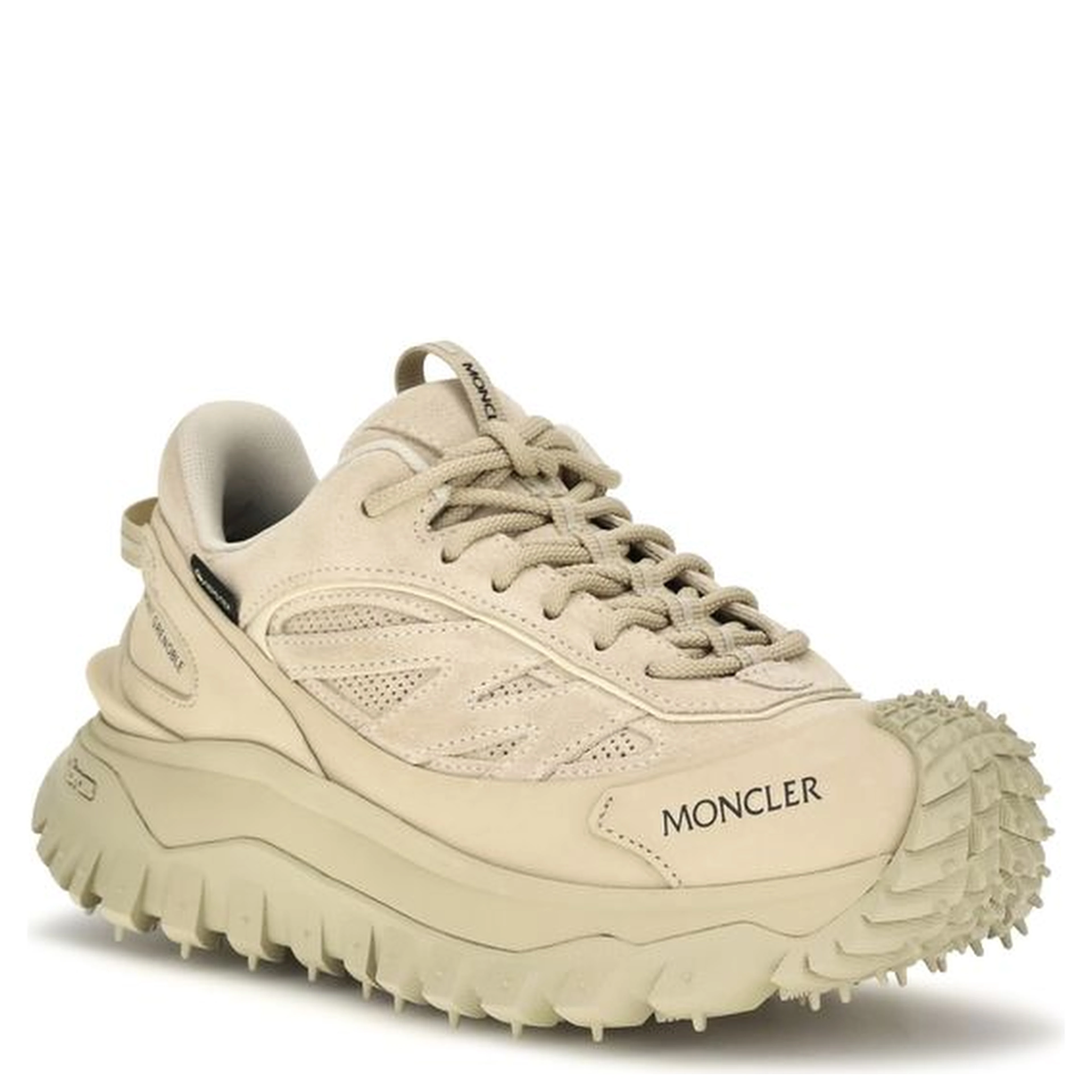 Beige Calf Leather Bos Taurus Athletic Sneakers