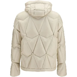Beige Nylon Full-Length Jacket