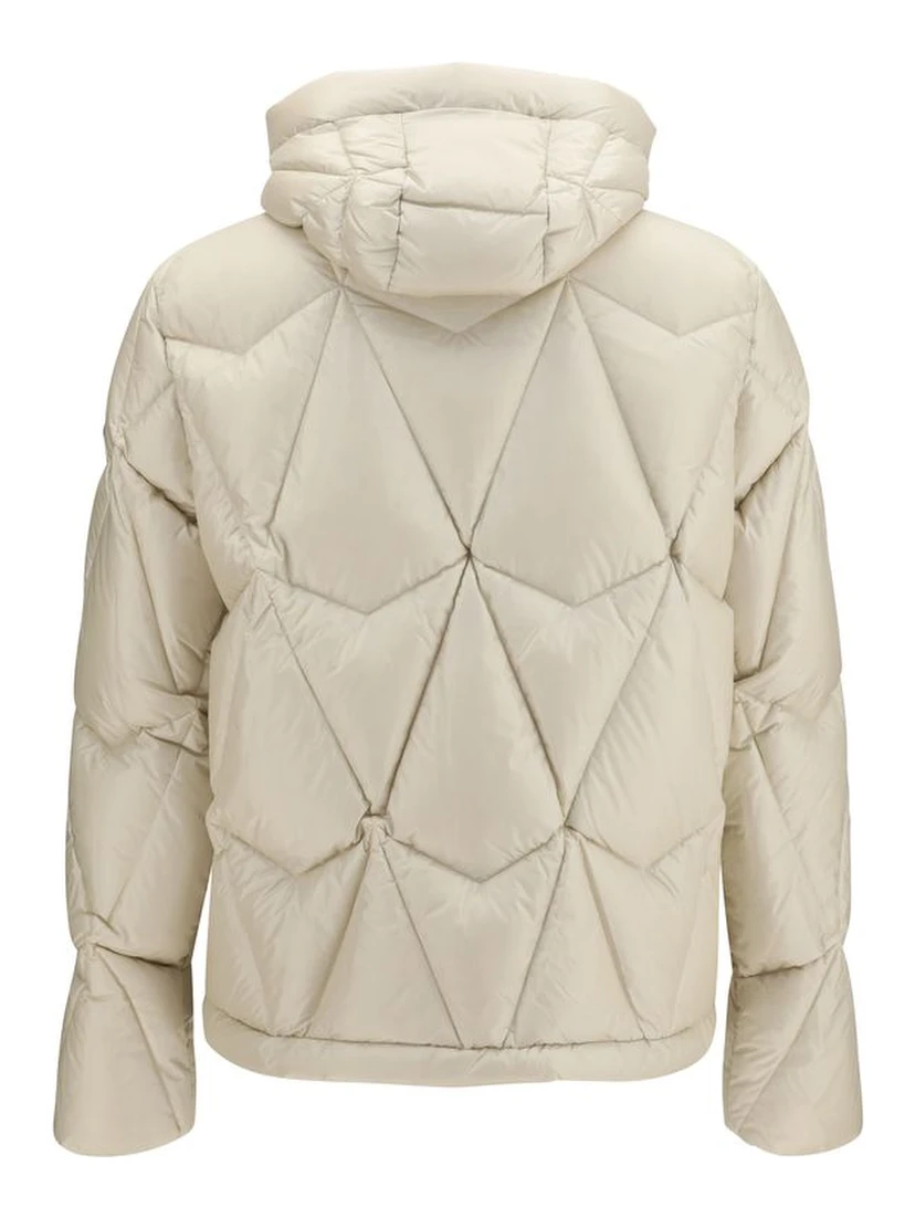 Beige Nylon Full-Length Jacket