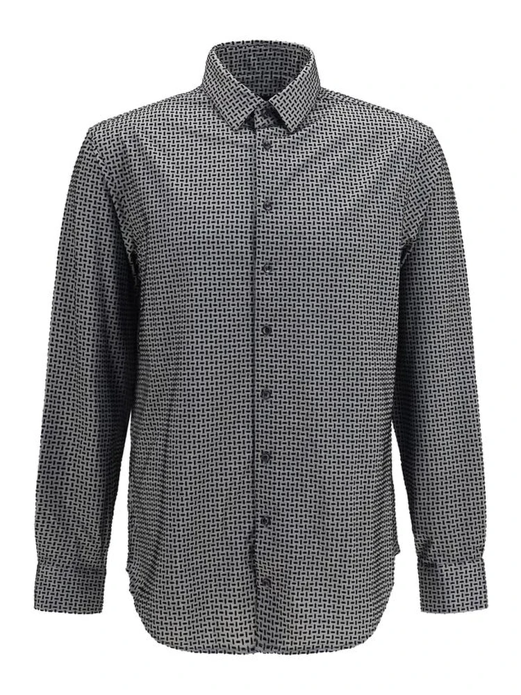 Gray Cotton Pattern Shirt