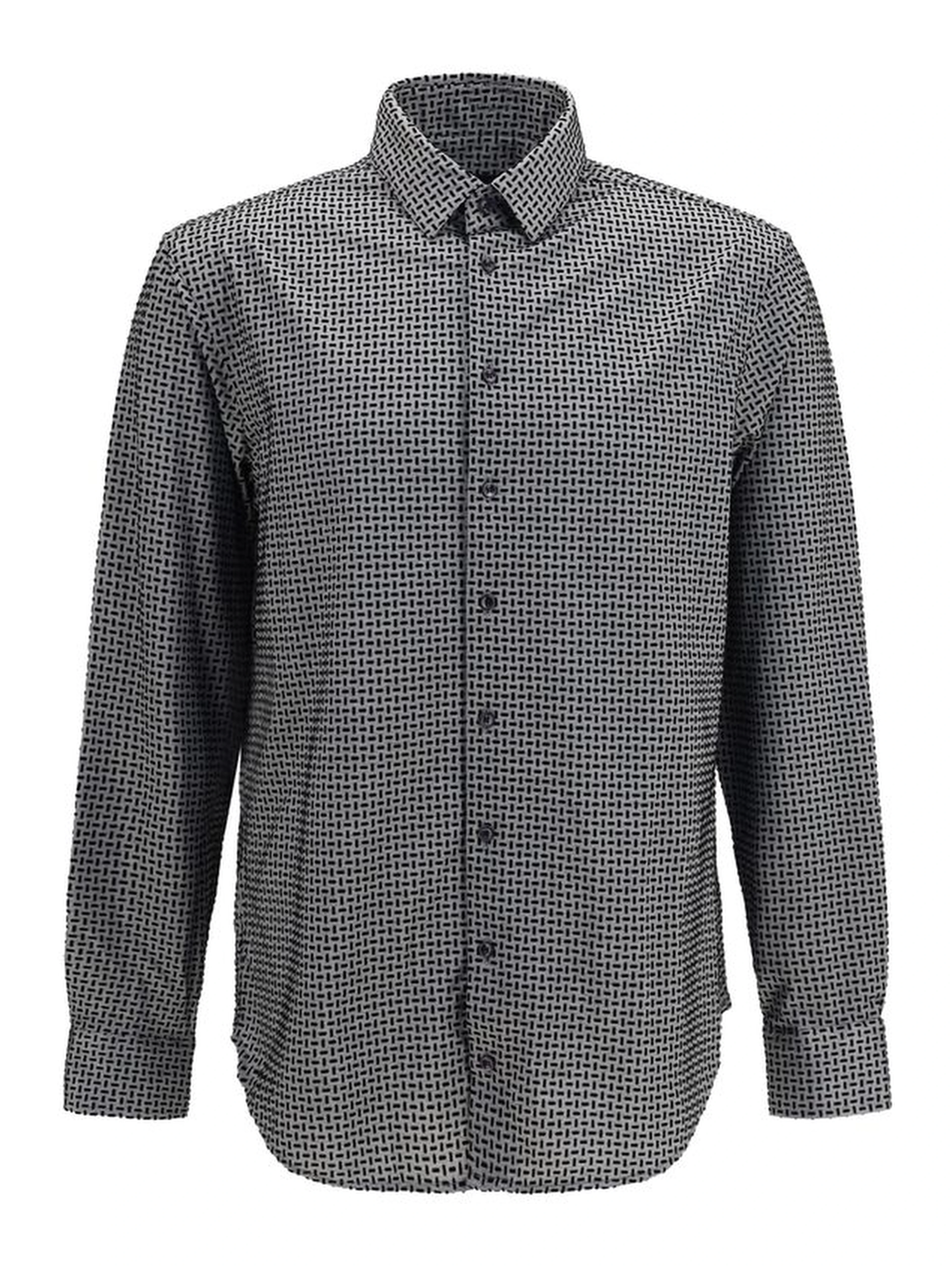 Gray Cotton Pattern Shirt