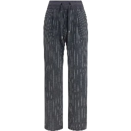 Gray Cotton Casual Pants