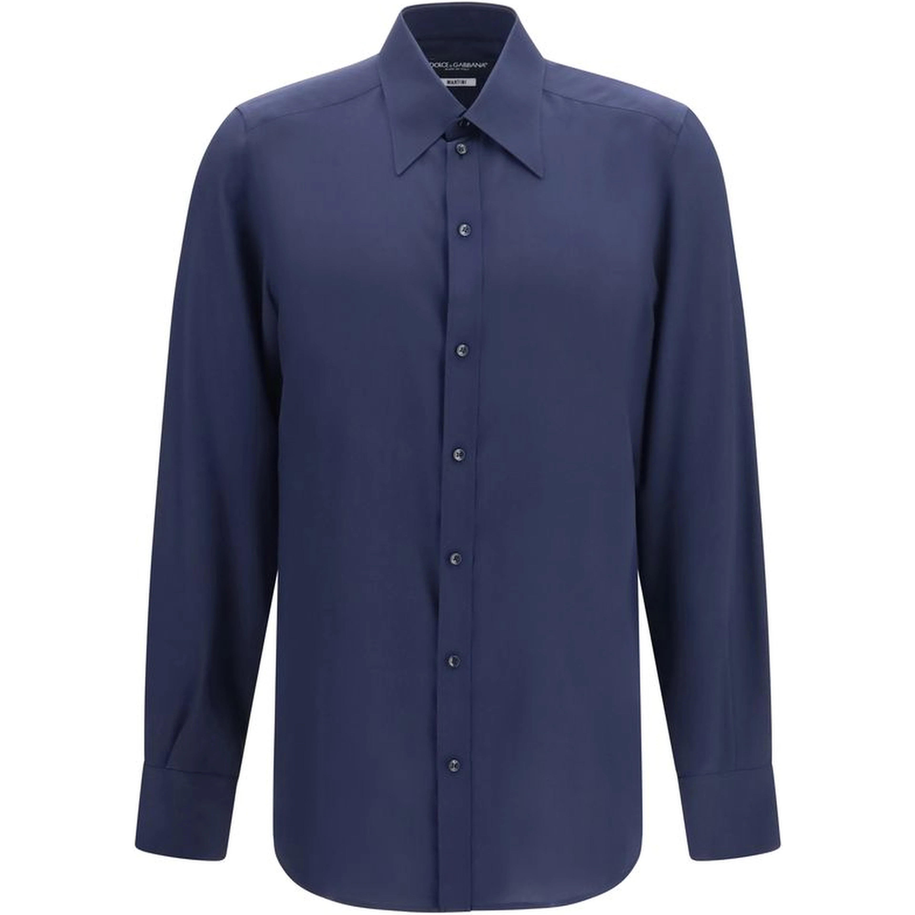 Blue Silk Dress Shirt