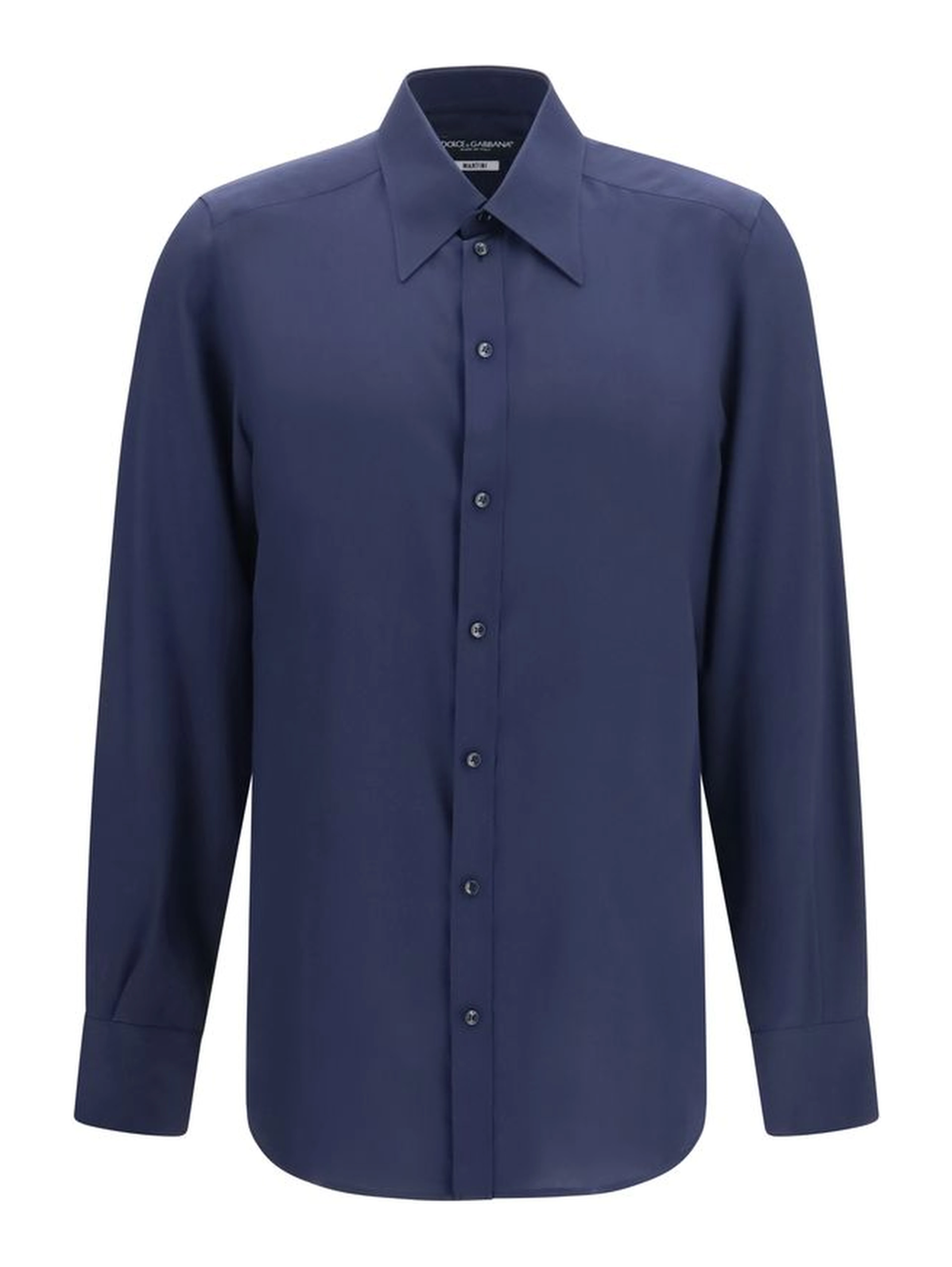 Blue Silk Dress Shirt