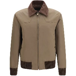 Brown Cotton Full-Length Jacket