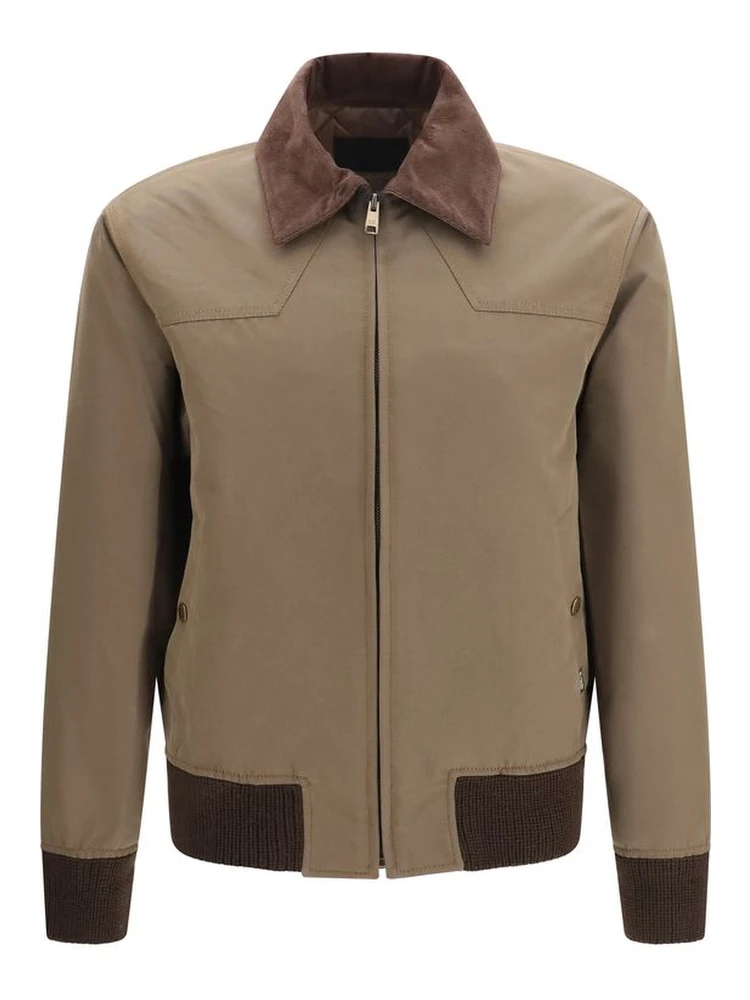 Brown Cotton Full-Length Jacket