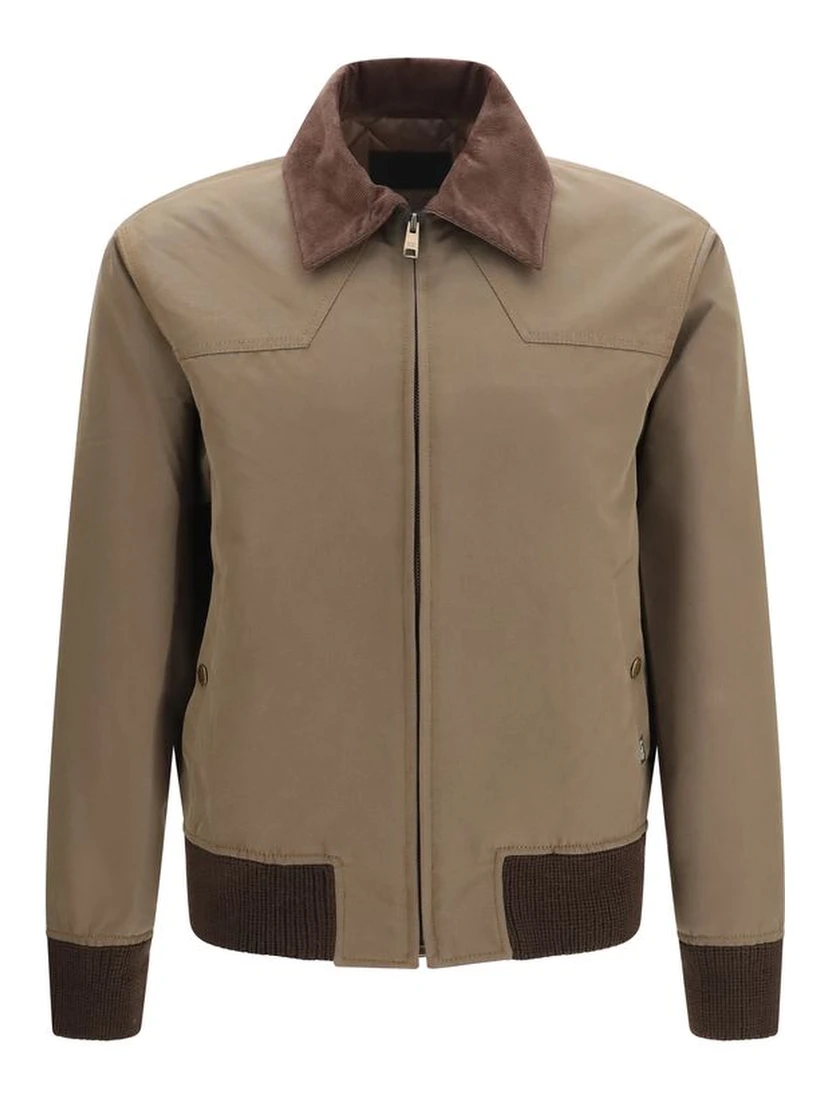 Brown Cotton Full-Length Jacket