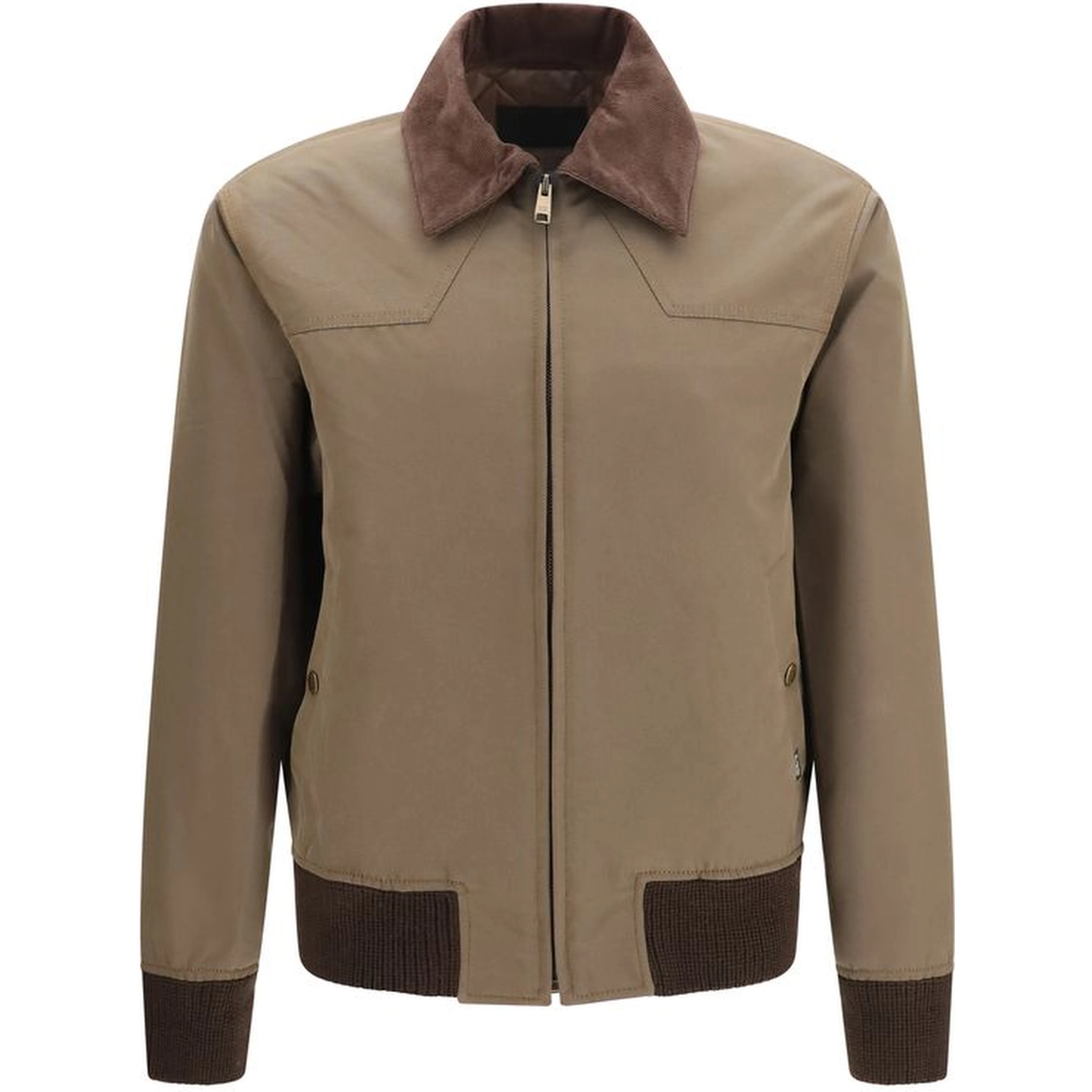 Brown Cotton Full-Length Jacket