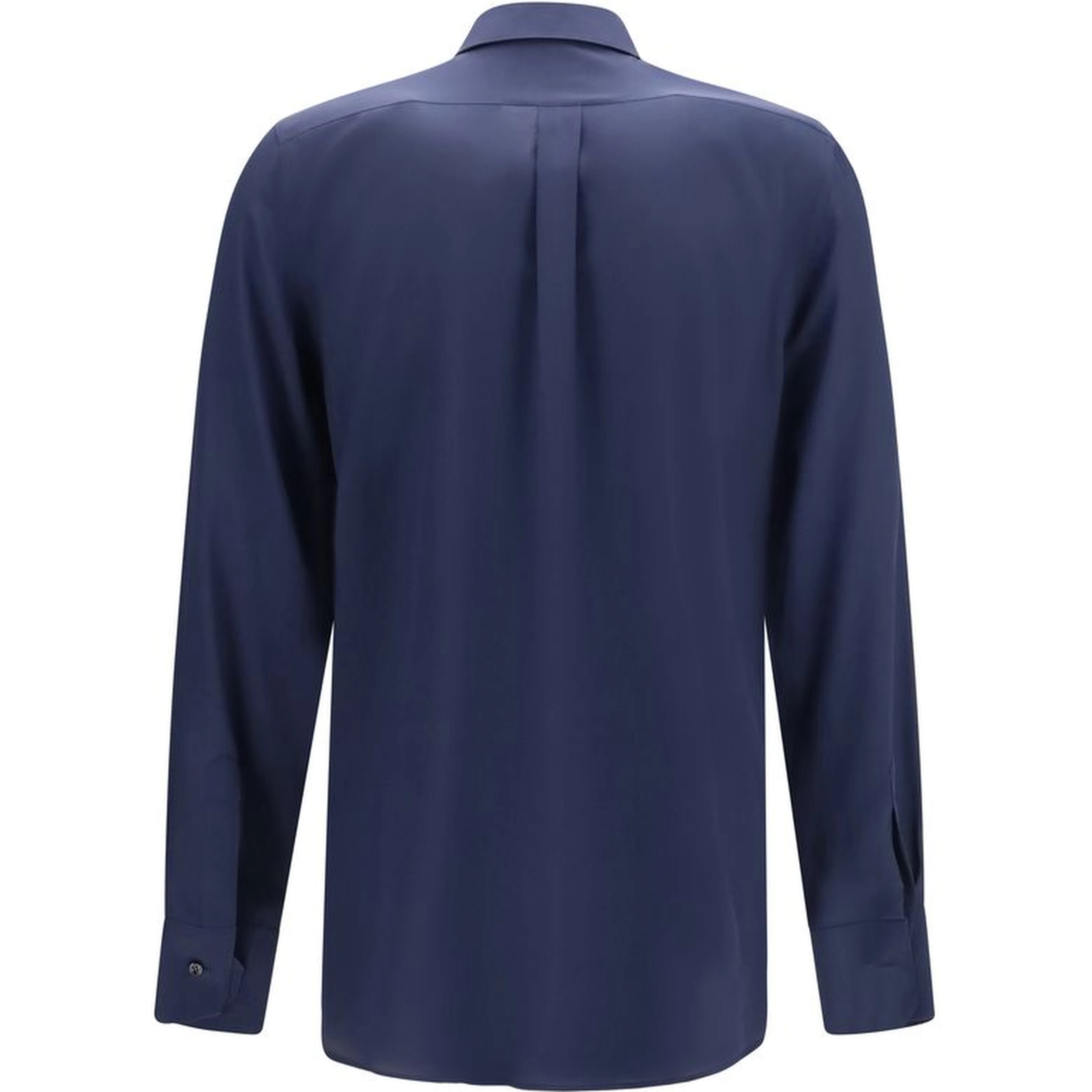Blue Silk Dress Shirt