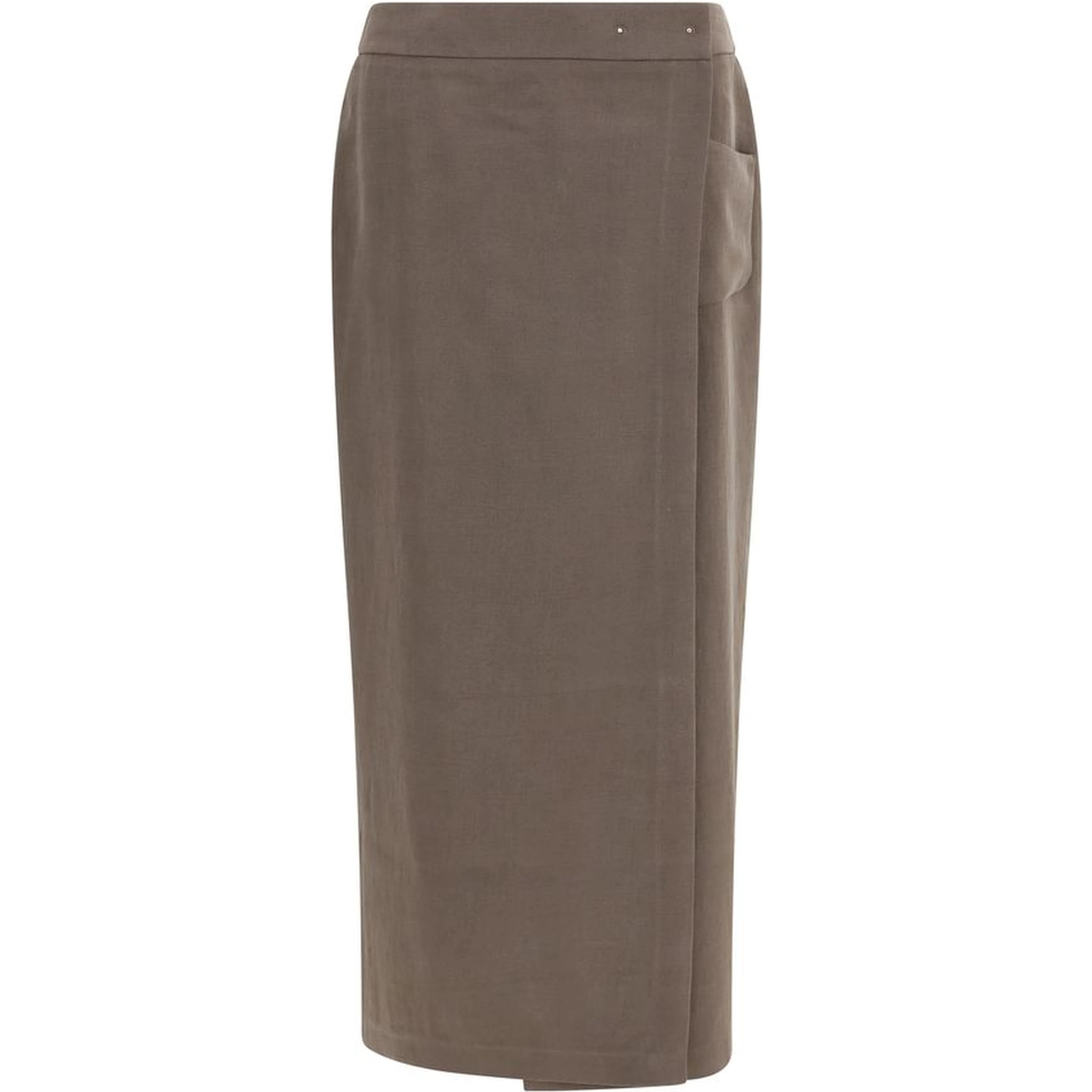 Brown Silk Long Skirt