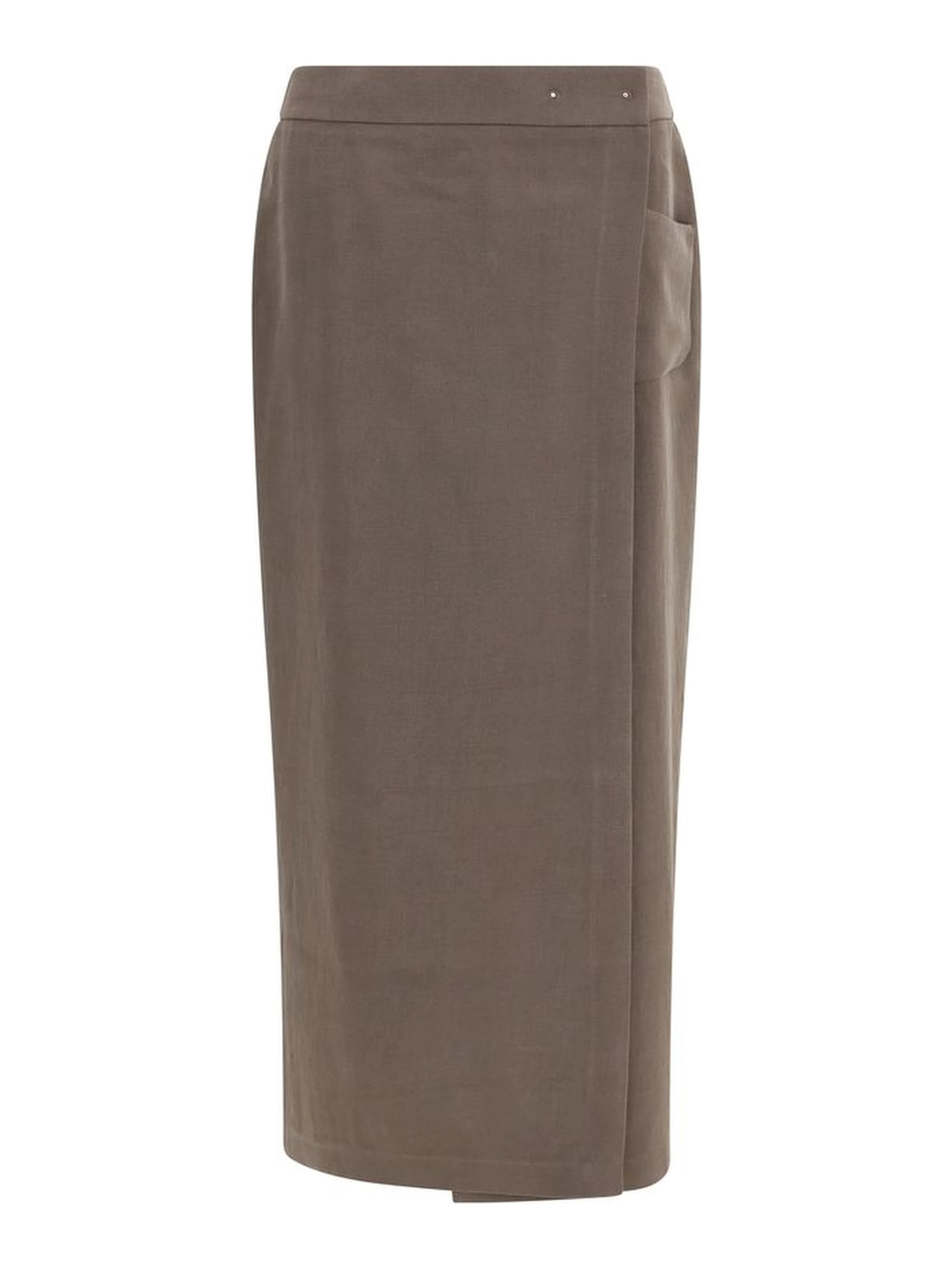 Brown Silk Long Skirt