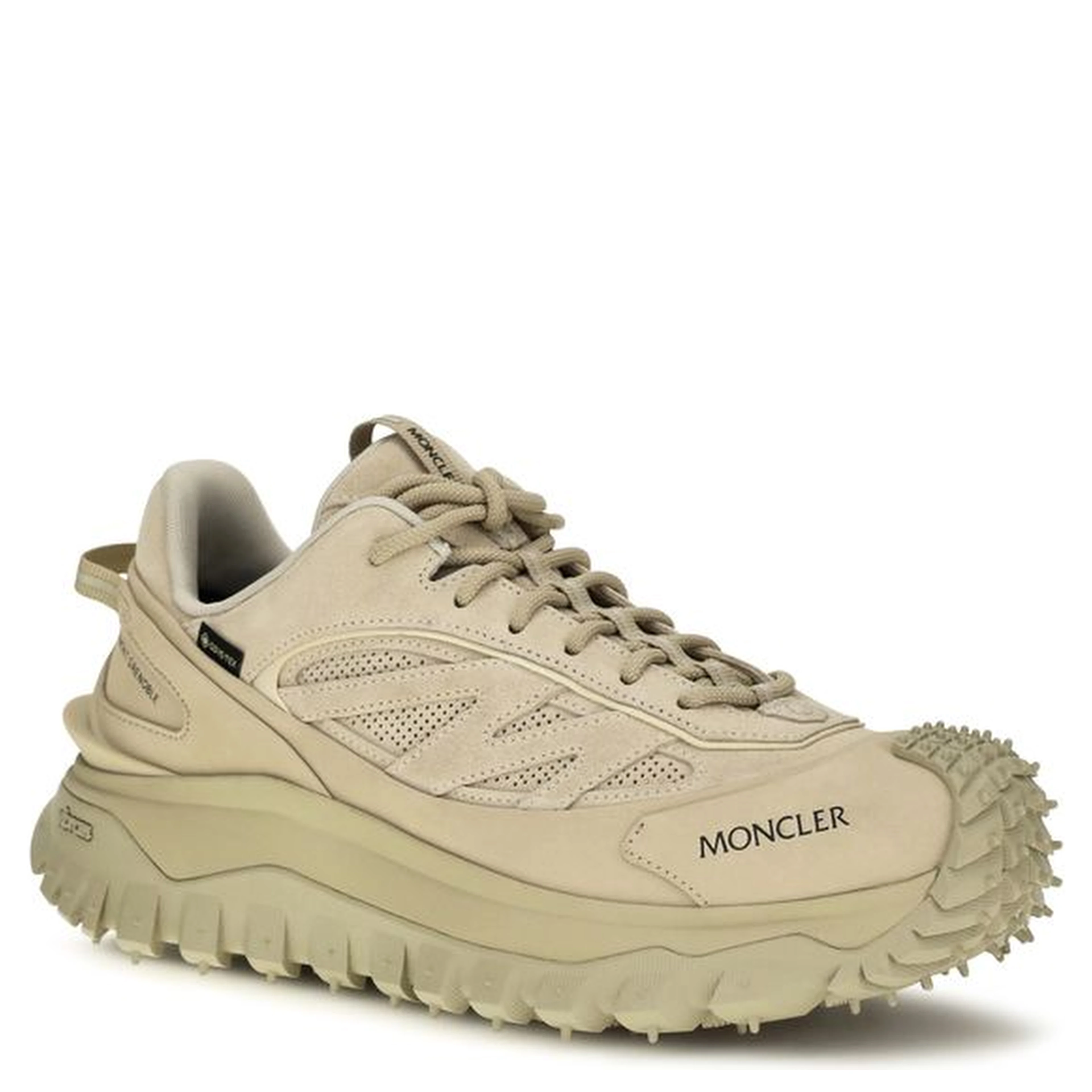 Beige Calf Leather Bos Taurus Athletic Sneakers