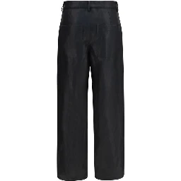 Black Polyester Casual Pants