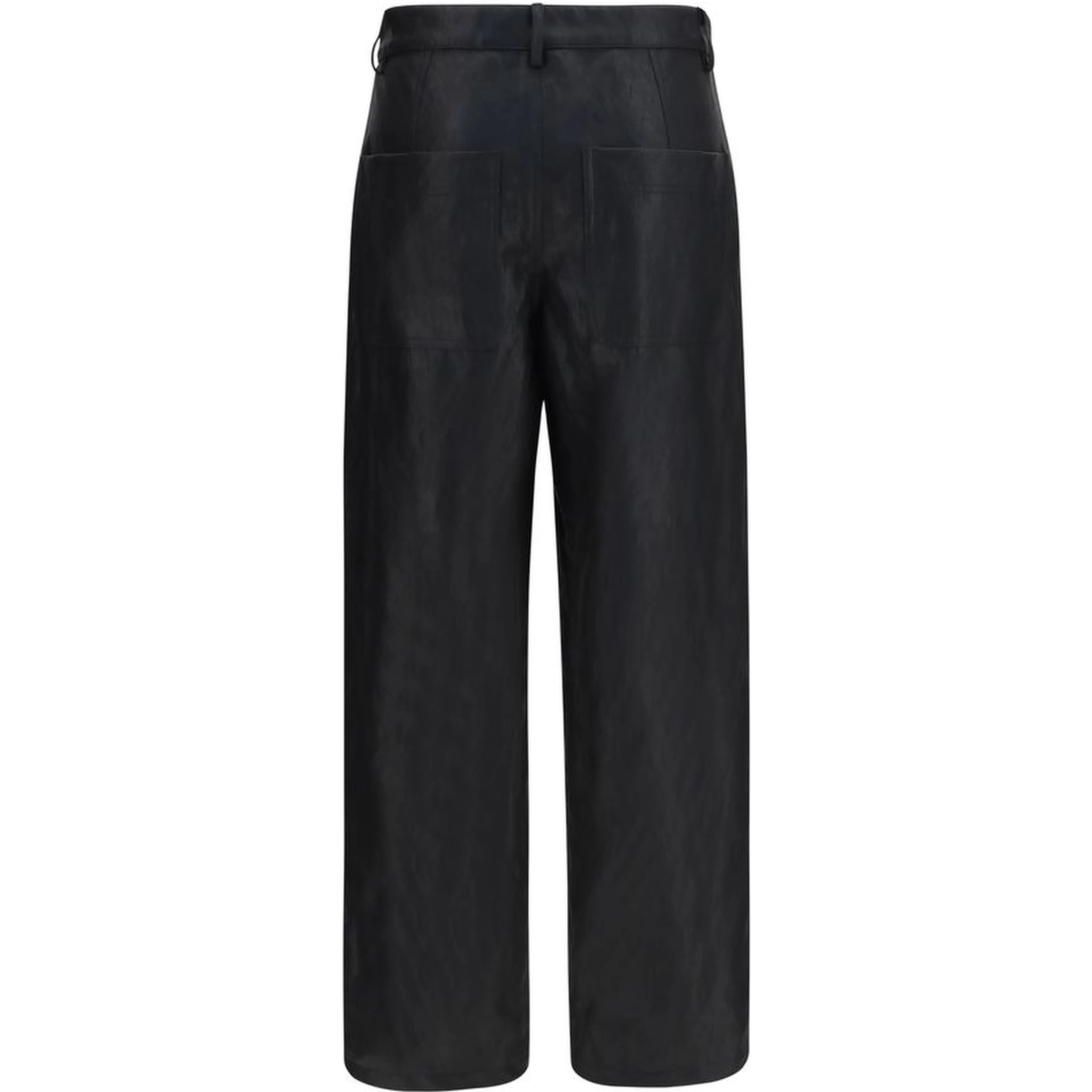 Black Polyester Casual Pants