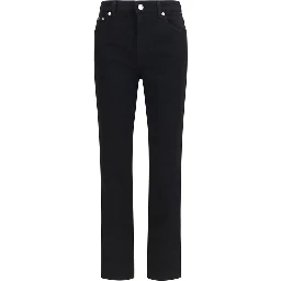 Black Cotton Straight-Leg Jeans