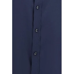 Blue Silk Dress Shirt