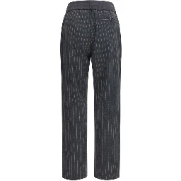 Gray Cotton Casual Pants