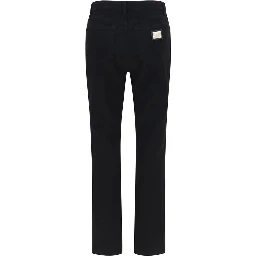 Black Cotton Straight-Leg Jeans