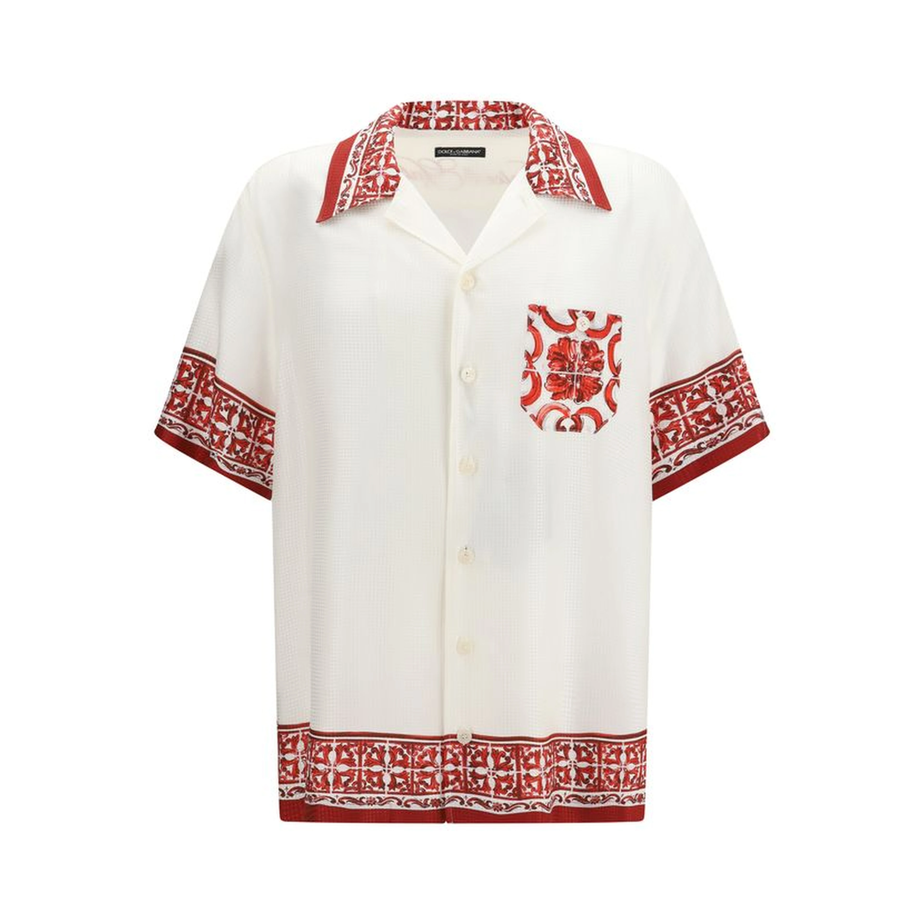 White Silk Pattern Shirt