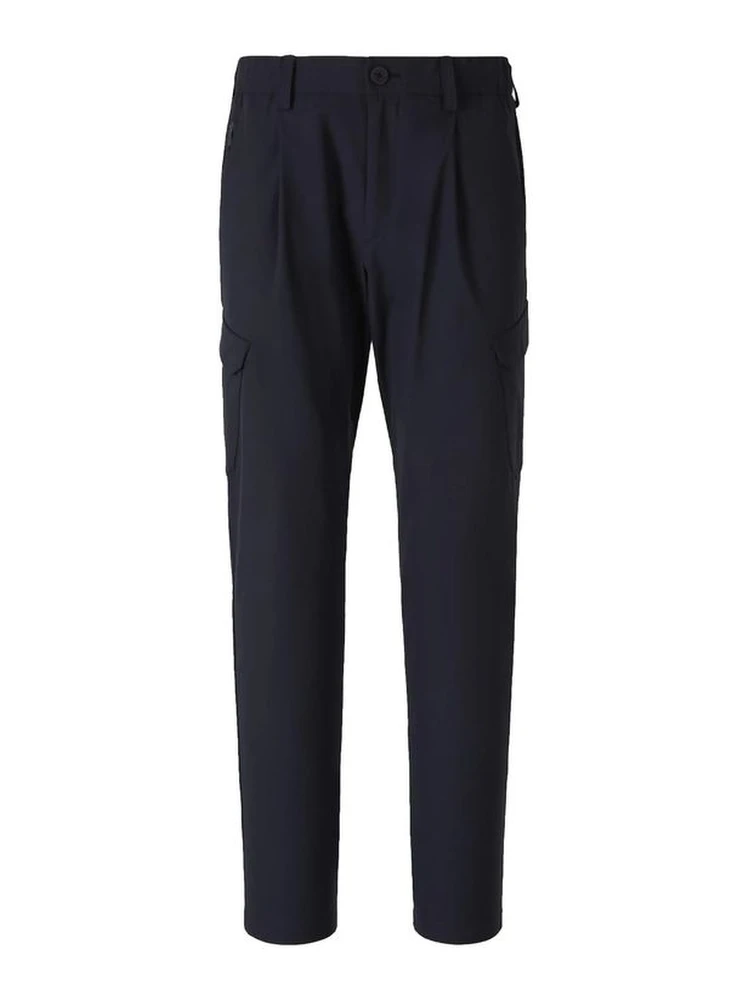 Blue Polyester Cargo Pants
