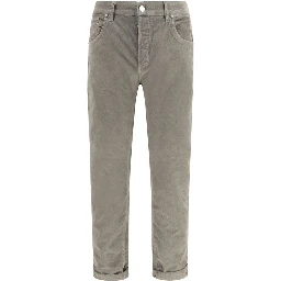 Gray Cotton Casual Pants