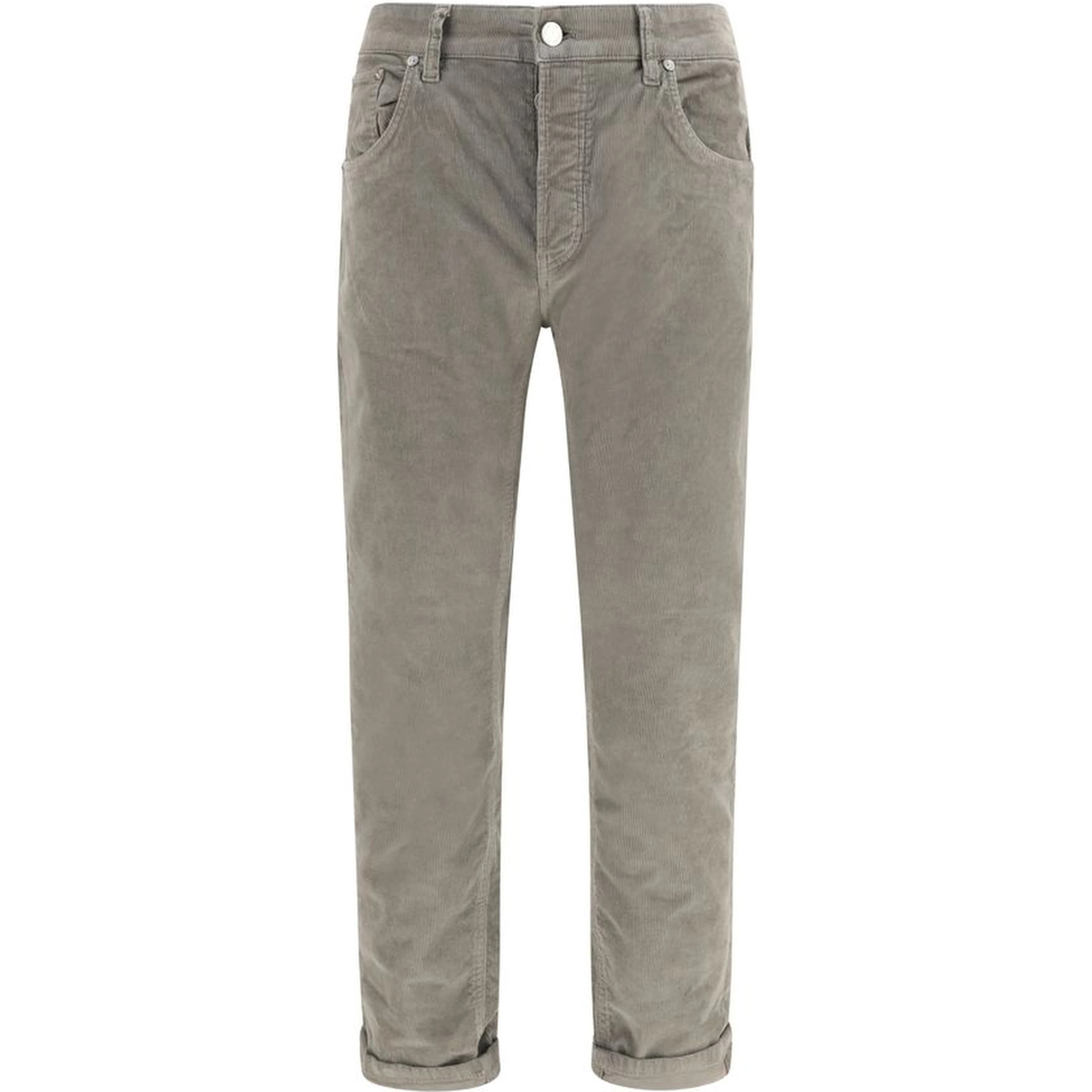Gray Cotton Casual Pants
