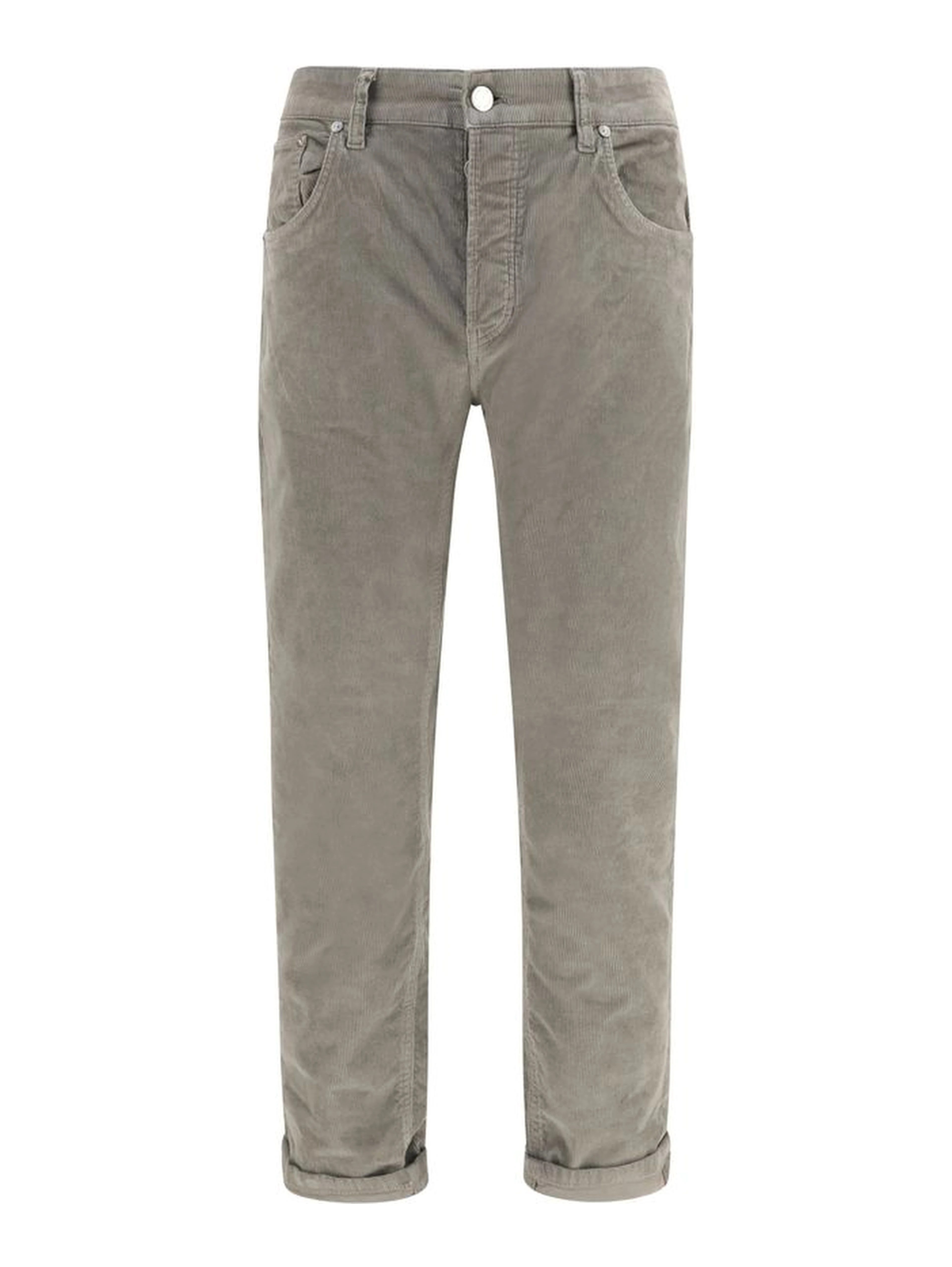 Gray Cotton Casual Pants