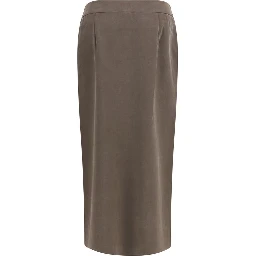 Brown Silk Long Skirt