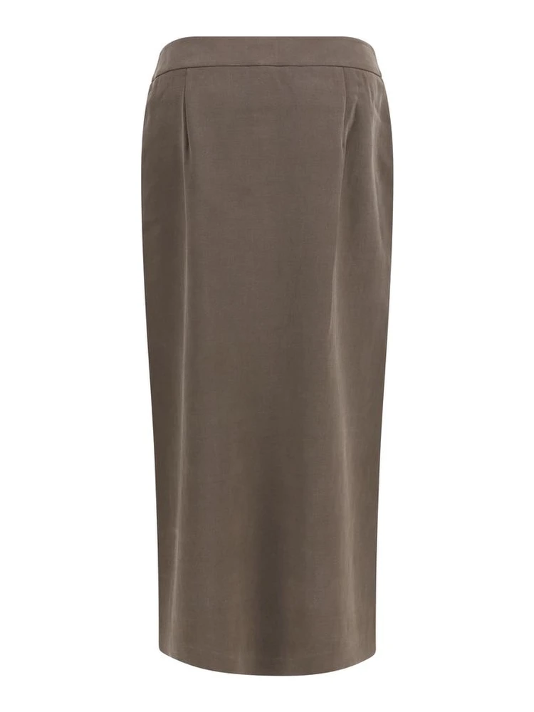 Brown Silk Long Skirt alternative
