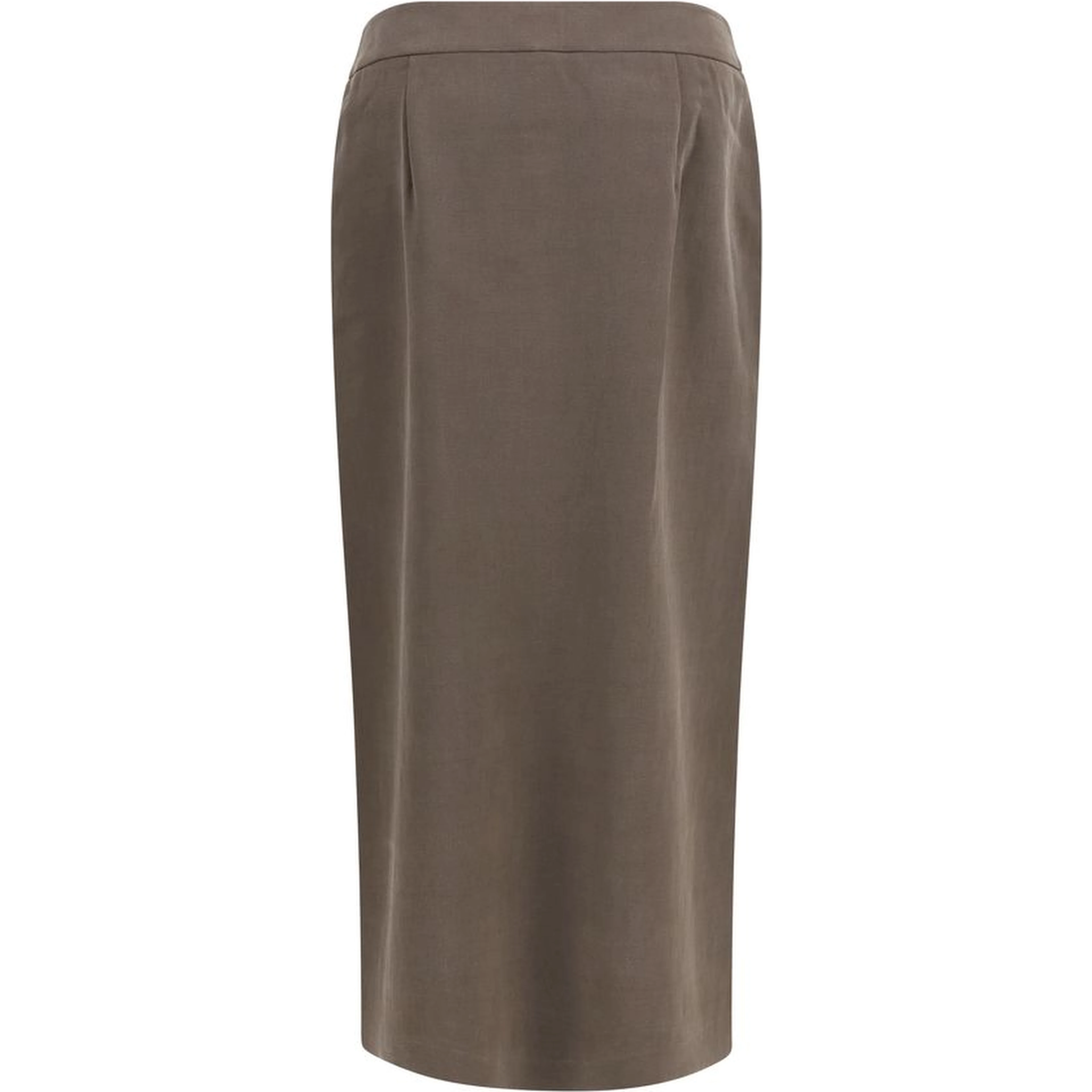 Brown Silk Long Skirt