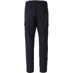 Blue Polyester Cargo Pants