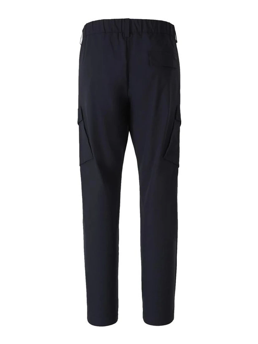 Blue Polyester Cargo Pants