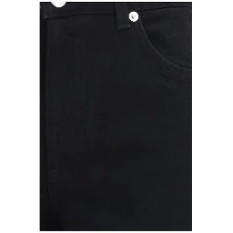 Black Cotton Straight-Leg Jeans