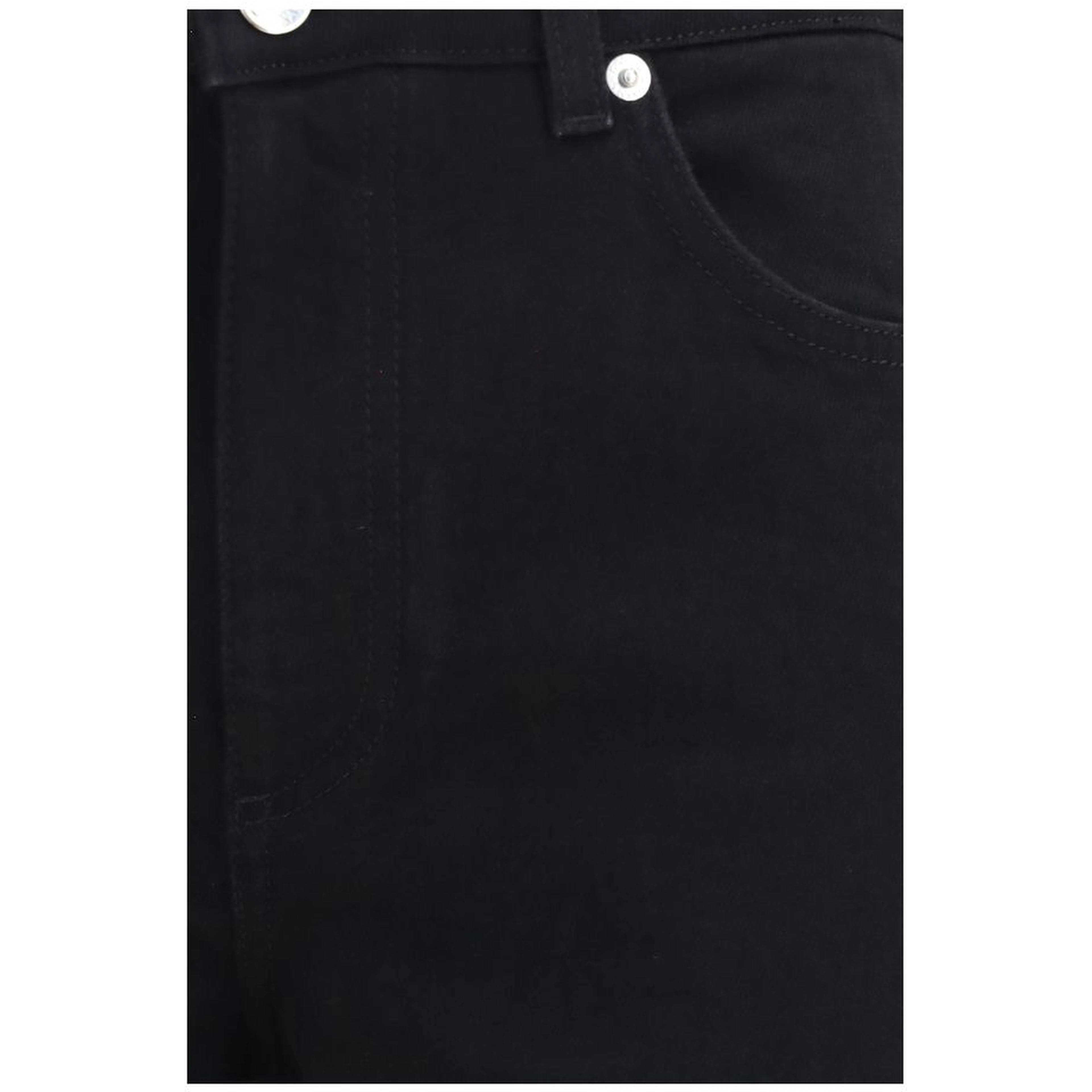 Black Cotton Straight-Leg Jeans