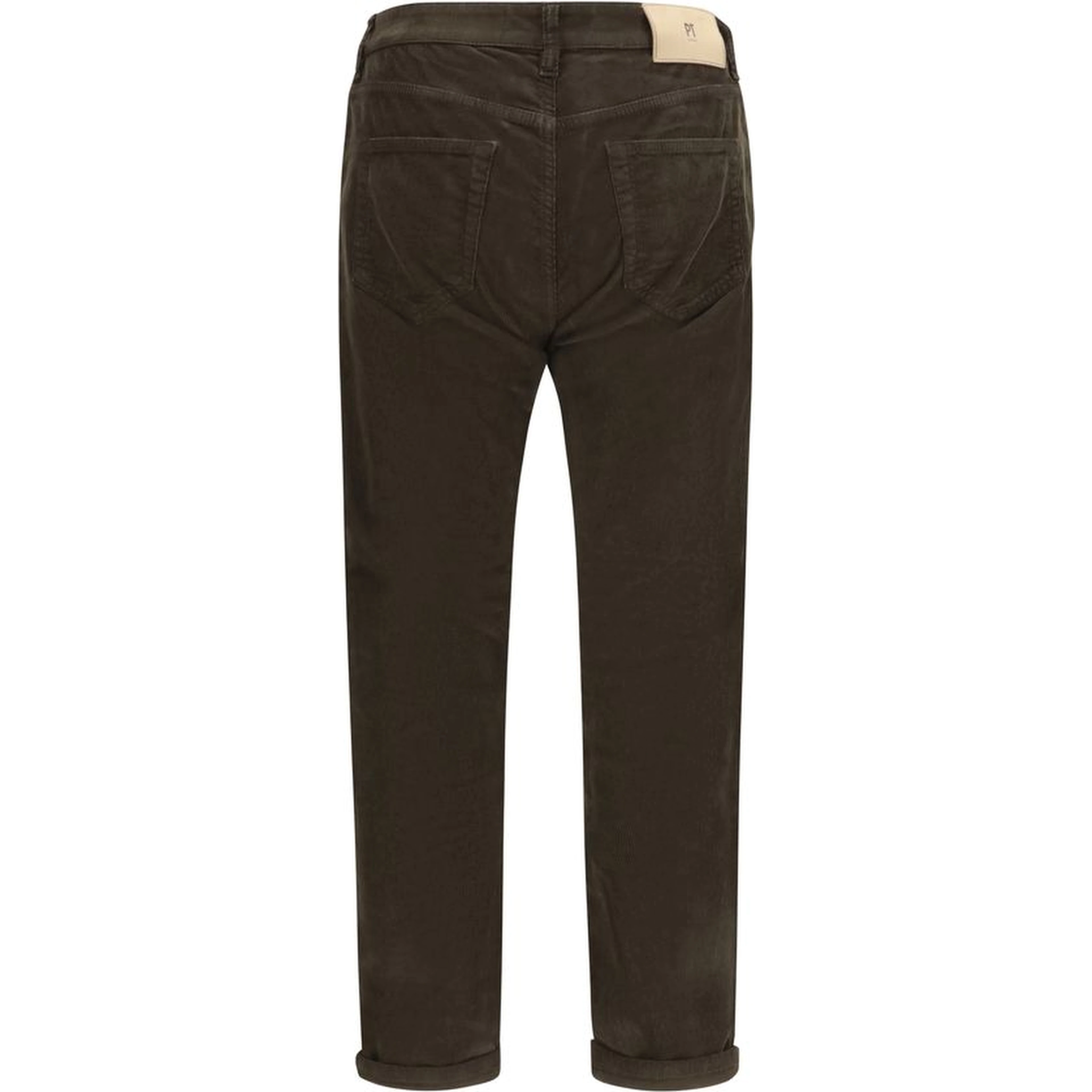 Brown Cotton Casual Pants