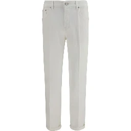 White Cotton Slim Fit Jeans