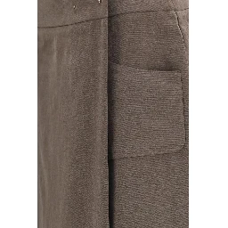 Brown Silk Long Skirt