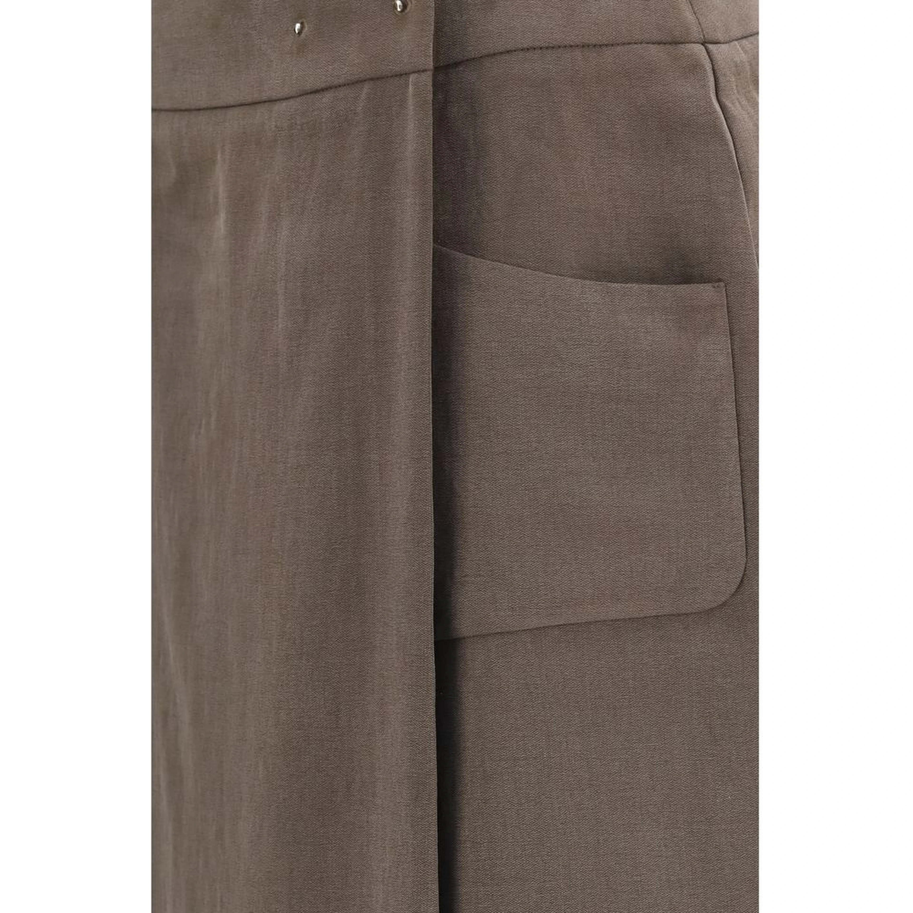 Brown Silk Long Skirt