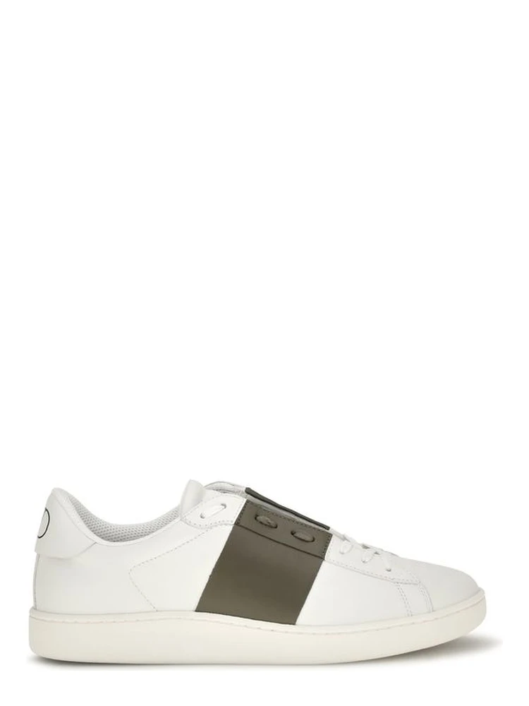 White Calf Leather Bos Taurus Low Top Sneakers