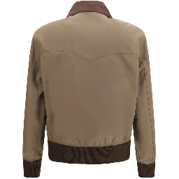 Brown Cotton Full-Length Jacket