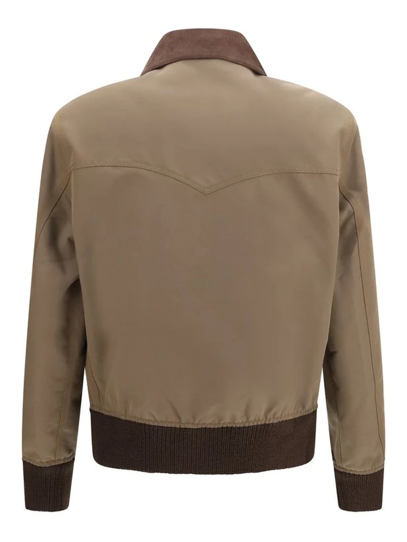 Brown Cotton Full-Length Jacket