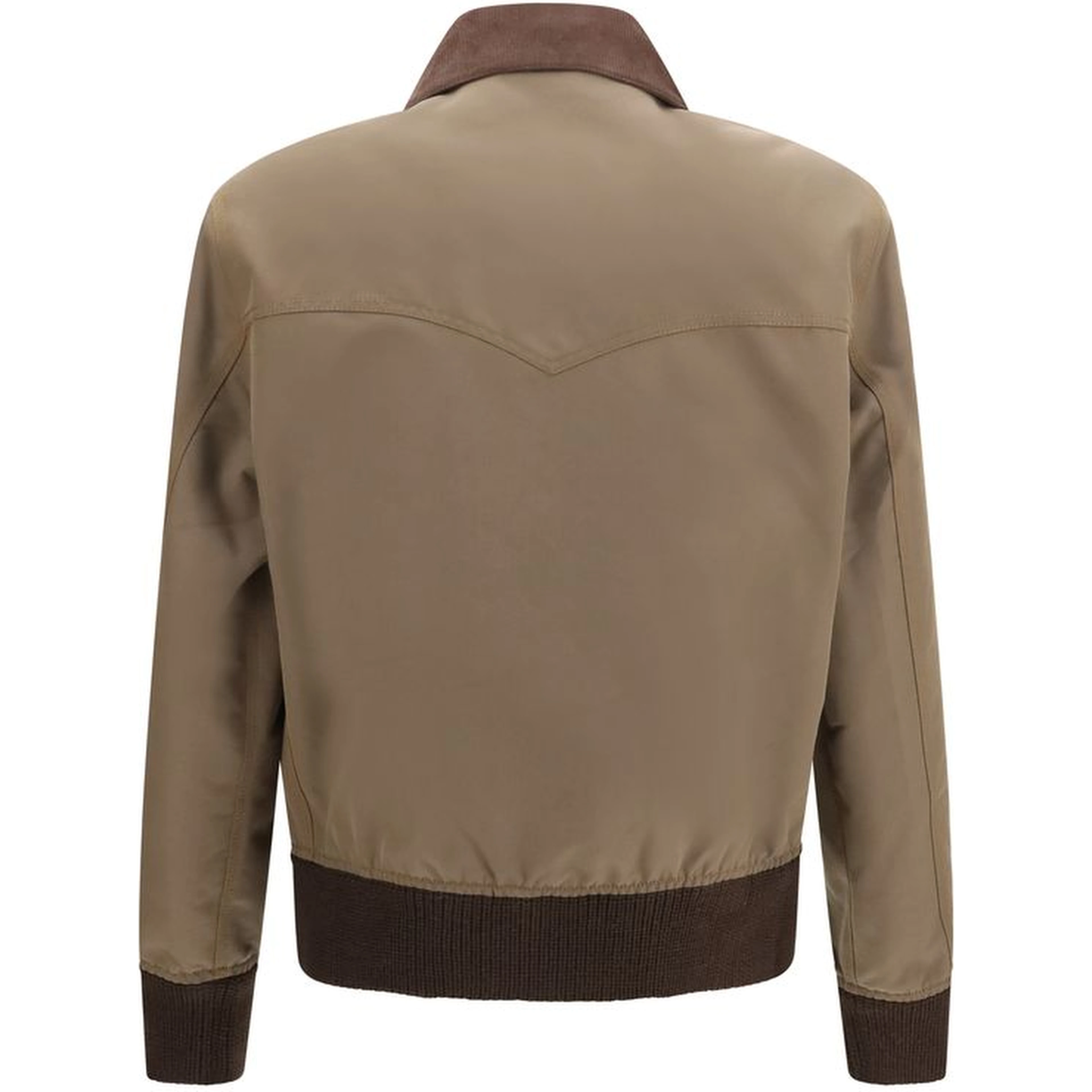 Brown Cotton Full-Length Jacket